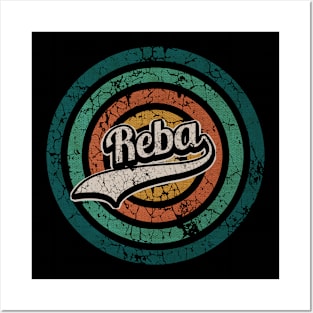 Reba // Retro Circle Crack Vintage Posters and Art